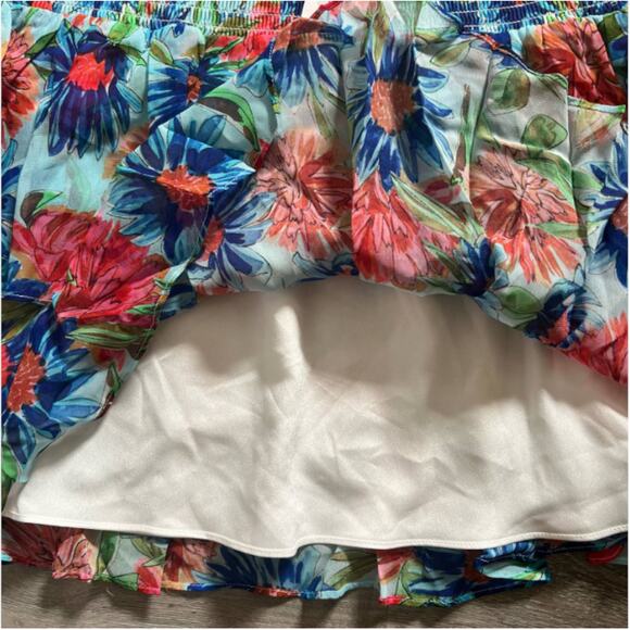 (75% OFF) NWT Milly Wyatt Paint Dahlia Mini Tiered Floral Skirt 12 MSRP 379 - Picture 6 of 6